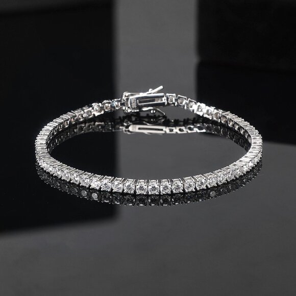 Jewelry - 3mm moissanite ladies tennis bracelet, S925 pure silver full-circle bracelet